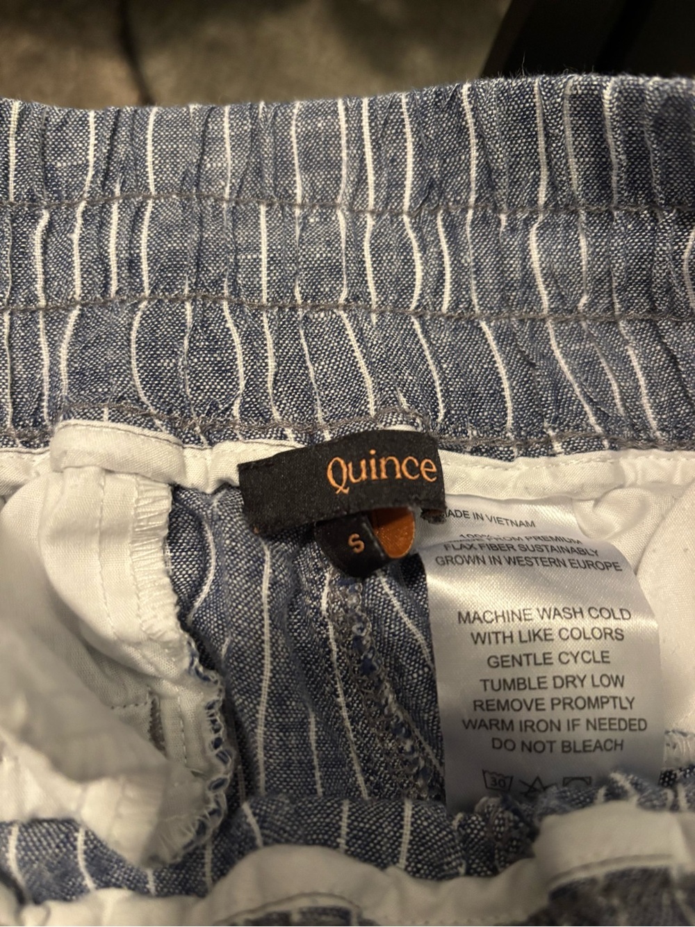 Quince European Linen Wide-leg Pants (Blue Striped) - Picture 4 of 4